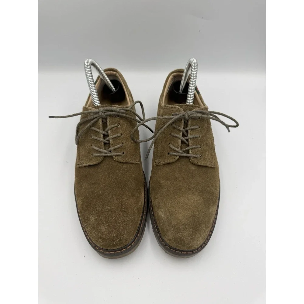 GH Bass Pasadena Suede Shoes Men's 7M Olive Brown Leather Lace Up Oxford Derbies